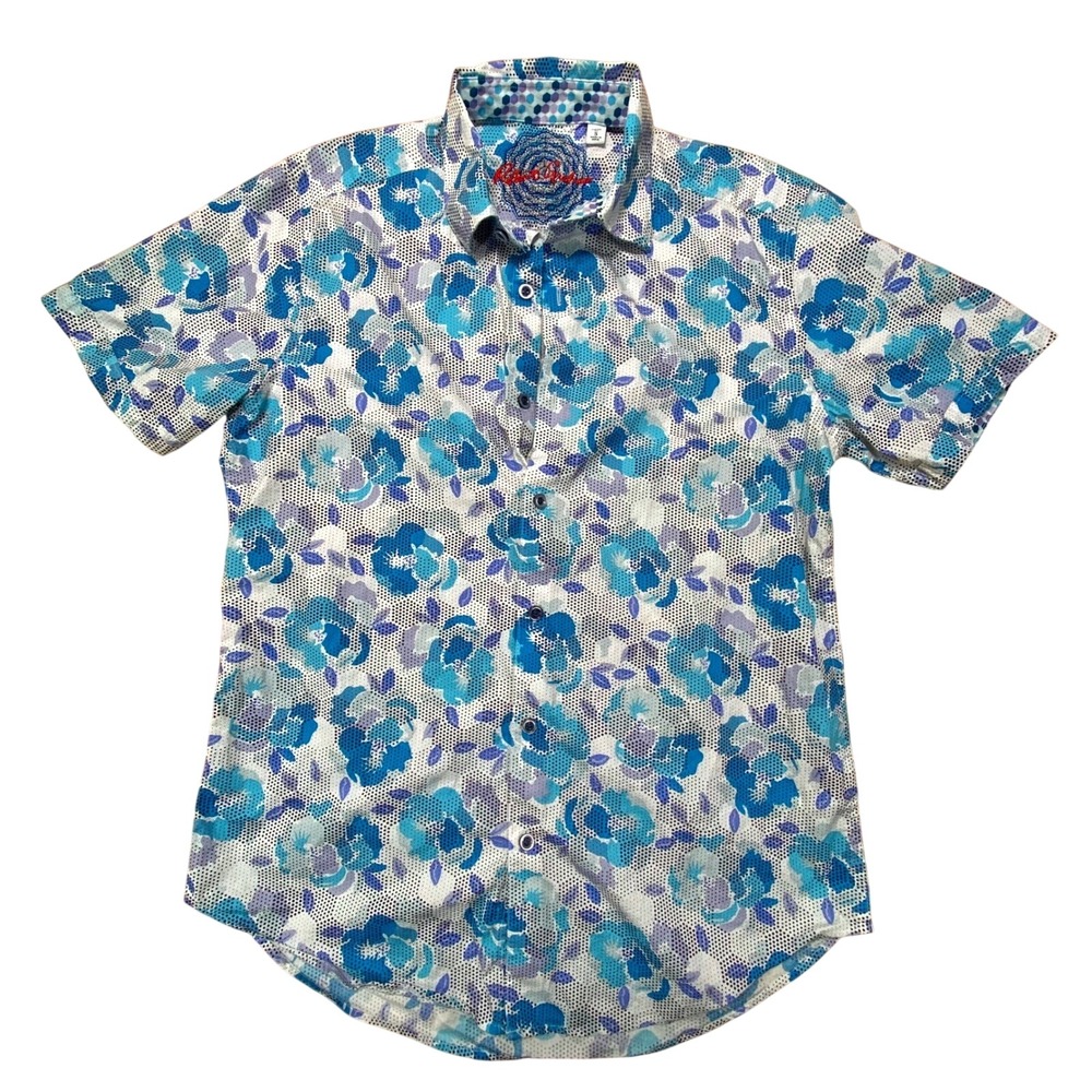 Robert Graham Stonington Men's Short Sleeve Button Multi Color Shirt Men's Small